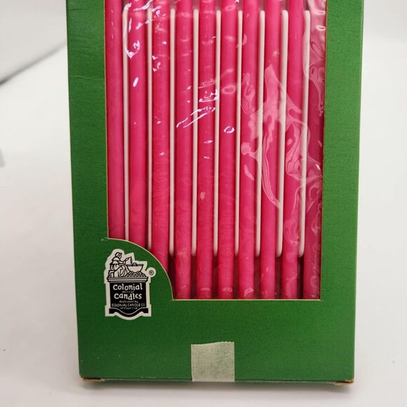 Vintage Colonial Candles of Cape Cod 12 x Pink 15" Flower Tapers Long Skinny - Picture 2 of 7